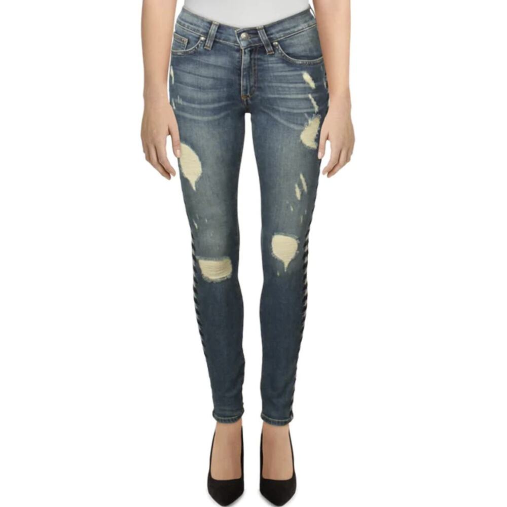 NWT Miss Me Embroidered Distressed Skinny Jeans - 26 Waist